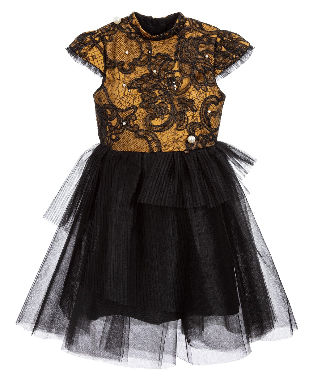 black and gold princess dress Elegant Black Off-Shoulder Princess Ball Gown Dress J115 Black / child-14
