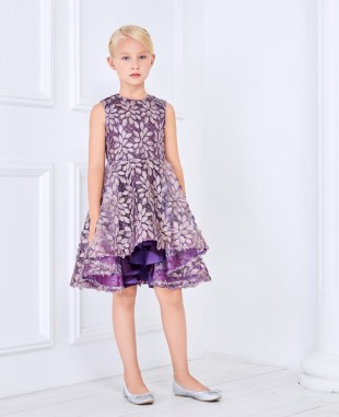 Purple and Gold Lace Dress