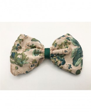 Emerald Brocade Bow Hairclip