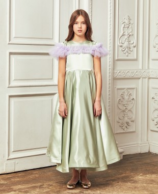 Mint Satin Long Dress