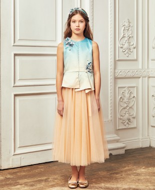 Teal and Gold Tuelle Dress