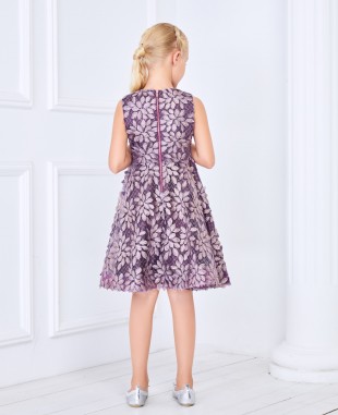 Purple and Gold Lace Dress