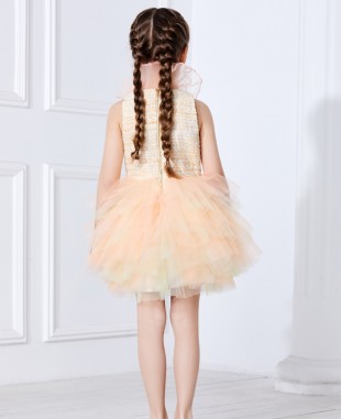 Ivory Tweed High Collar Dress