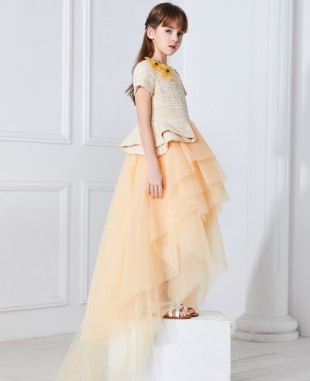 Ivory Tweed Long Dress