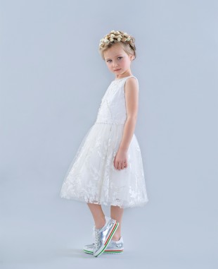 White Dress Wedding Dress  Sleeveless Formal Wear Flowergirl