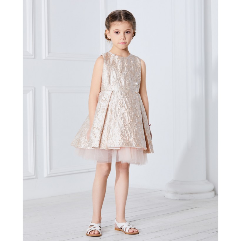 Gold Jacquard Dress